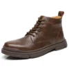 Cheap Mens Leather Boots Retro Handmade 2024 Spring New Designer British Style Outdoor Work Casual Business Social Shoes Man - Image 4