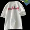 Angel Wings Printed T-shirt y2k Short Sleeve Letter Printing Tee 2024 Summer New Street Style T Shirts Large Size Unisex Tshirt - Image 2