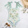 New Vintage Printed Double-sided Wear One Piece Swimsuit Swimwear Bandage Swimming Bathing Suit Women Sexy Beachwear Woman - Image 4