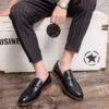 2022 Luxury Brand Penny Loafers Men Casual Shoes Slip On Leather Dress Shoes Big Size 38-47 Brogue Carving Loafer Driving Shoes - Image 6