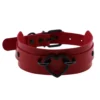 2022 New Summer Goth Red PU Leather Necklaces Women Sexy Choker Collar Punk Spiked Neck Strap Clavicle Mens Jewelry Bondage - Image 6