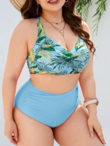 2023 Tropical Print Underwire Swimsuit Women Plus Size Swimwear Female High Waist Bathers Bathing Swimming Suit Summer Beachwear - Image 3