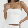 Summer Backless Zip Up Bustier Crop Tops Elegant Vintage Skinny Corset Tank Tops Y2K Women Chic Spaghetti Strap Camis Clubwear - Image 4