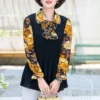 Elegant Long Sleeve Chiffon Printed Shirt for Women Korean Vintage All-match Ruffles Spliced Slim Blouse Spring Female Clothing - Image 4