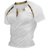 Vintage Button V-neck Navigation T Shirt Short Sleeve Gothic Henley Shirt For Men Oversized Tops Tee Shirt Men Punk Streetwear - Image 3