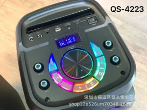 3000W peak power Bluetooth sound 8-inch dual horn LED color lights Outdoor Home karaoke wireless Big sonic boom FM radio TWS AUX - Image 4