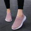 Plus Size 43 Breathable Mesh Platform Sneakers Women Slip on Soft Ladies Casual Running Shoes 2022 Woman Knit Sock Shoes Flats - Image 2