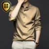 New High Quality Orange Men's Long Sleeve Shirt Luxurious Wrinkle Resistant Non Ironing Solid Business Casual Dress Shirt S-5XL - Image 3