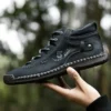 With Ties Number 42 Sneakers Black High Top Mens Shoes Autumn Spring Ankle Boots Sport Resell High Tech Hand Made - Image 4