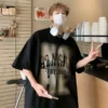 American heavyweight short sleeved men's fashion brand summer half sleeved ins trendy summer clothing new pure cotton loose - Image 5