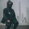 Emo Men Japanese Harajuku Sweatshirt Oversize Hoodie Korean Cloak Hip Hop Gothic Outwear Streetwear Techwear Coat Tops Clothes - Image 3