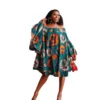 Polyester African Dress For Women Flower Print Slash Neck Off The Shoulder Backless Daily Evening Party Dress African Dresses - Image 5