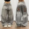 American Vintage Popular Straight Wide Leg Jeans Women Y2K New Street Hip Hop Fashion Joker Mopping Loose Pants Denim Trousers - Image 5
