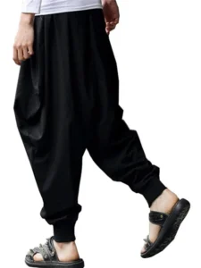 Men's Baggy Elastic Waist Hippie Boho Yoga Aladdin Harem Pants - Image 4