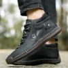 With Ties Number 42 Sneakers Black High Top Mens Shoes Autumn Spring Ankle Boots Sport Resell High Tech Hand Made - Image 2
