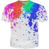 Drop shipping Paint Stain Rainbow Paint Splatter Print T-shirt 2023 Summer Men Women Hipster 3D T shirt Street Harajuku Tees - Image 6