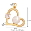 Classics Love Heart Star Zircon Focal Charm Pendant,Creative Shell Pearl 18K Gold Plated Jewelry Accessories Supplies M41 - Image 5