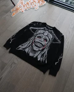 American High Street Fashion Clothing Men Y2K Anime Pattern Oversized Pullover Sweatshirt Harajuku Retro Long Sleeves Women - Image 5