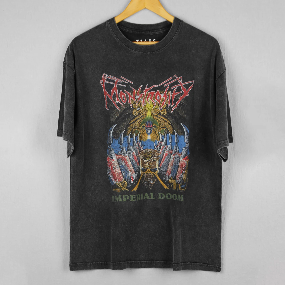 Monstrosity T-Shirt Death Metal Malevolent Creation Washed Loose Drop Shoulder Retro Cotton Tee