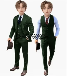 Brown Boys 3 Piece Suit Kids Wedding Tuxedo Jacket Pants Vest Formal Customized 3-16 Years Old Clothes - Image 4