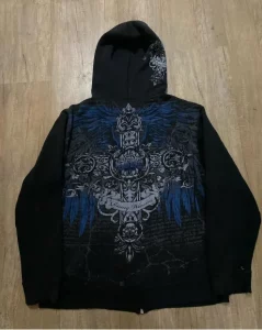 Man Hoodie New American Retro Gothic Print Pullover Sweaters Men Y2K Street Leisure Trend Joker Sweater akatsuki Fashion Loose - Image 2