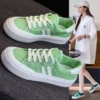 Feerldi Ulzzang All-matched Canvas Sneakers Women Stripe Sport Shoes Platform Green White Orange Tennis Shoes Girls Plimsolls - Image 2