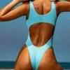 2024 New Style Brazilian Swimwear Women Sexy Backless One Piece Swimsuit Biquini Mujer Trikini Badpak Dames Bikini Maillot Beach - Image 2