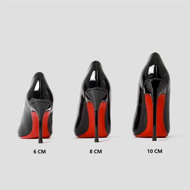 Star Style Luxury Shoes For Women Red Shiny Bottom Pumps Brand Large Size High Heel Shoes Sexy Party Pointed Toe Wedding Shoes
