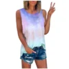 Summer Tie Dye Gradient 3D Print Tank Tops Women Fashion Streetwear Oversized O-Neck Vest Off Shoulder Sleeveless Woman Camisole - Image 4