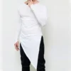 Men asymmetrical design punk hip hop long sleeve t shirt side split long tee shirts mens casual vintage streetwear gothic tops - Image 5