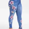 Plus Size Beautiful Womens Floral Casual Full Length Slim Jegging Leggings Ladies Spring Skinny Pants Clothing For Female 2024