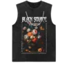 Men Gothic T-shirts Hip Hop Streetwear Letter rose cluster Printed Punk Tops Summer Vintage Washed Oversized Short Sleeve - Image 4