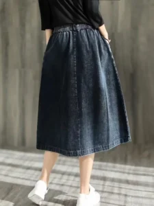 Max LuLu 2024 Spring Ladies Elegant Streetwear Womens Fashion Vintage Loose Denim Skirts Females Luxury Classic Casual Clothes - Image 6