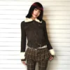 Karrram Japanese Y2k Fur Coat Women American Retro Brown Knitted Jacket Vintage Korean Style Zipper Coat Winter 2000s Aesthetics - Image 2