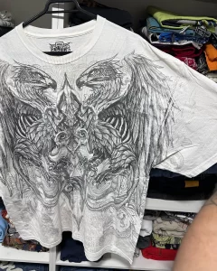 Y2K Tshirt New Harajuku Retro Hip Hop Skull Printing Oversized T shirt Mens Womens Short Sleeved Gothic Clothing Tops Streetwear - Image 2