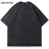 Vintage Oversized T-Shirt Hip Hop Eye Graphic Print Punk Gothic Washed Tshirt Streetwear 2024 Harajuku Cotton Loose Shirts Tops - Image 2