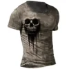 Summer Men Retro Horror Skull Pattern Fashion Hd Print O Neck Short Sleeve T-Shirt Fun Plus Size Loose Comfortable Top Clothing - Image 6