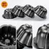 4Pcs Nonstick Mini Bundt Cake Pan 4 Inch Fluted Lava Cake Pans Carbon Steel Pumpkin Shaped Muffin Cups Mould Baking Accessories - Image 2