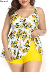 2024 Summer Bikini Tankini Swimsuits Women One Piece Swimsuit Plus Size Sexy Halter Skirt Shorts Female Bathing Suit Beachwear - Image 4