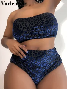 0XL - 4XL Leopard Bikini Large Size Swimwear Plus Size Women Swimsuit Female Two-pieces Bikini set Bather Bathing Suit V3977B - Image 5