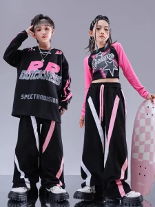 2023 Jazz Modern Dance Costumes For Girls Loose Shirts Cargo Pants Suit Boys Hip Hop Street Dance Wear Stage Clothes DQS14623 - Image 5