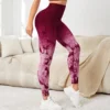 High waisted sexy peach buttocks lifting fitness pants tie dyed running, quick drying, slim fit yoga pants for women - Image 3