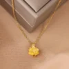 100% Genuine 999 Pure Gold Flower Pendant Exquisite Jewelry For Wife And Girlfriend Gift 24k Gold Women's Necklace - Image 2