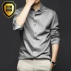 New High Quality Orange Men's Long Sleeve Shirt Luxurious Wrinkle Resistant Non Ironing Solid Business Casual Dress Shirt S-5XL - Image 4