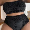 0XL - 4XL Leopard Bikini Large Size Swimwear Plus Size Women Swimsuit Female Two-pieces Bikini set Bather Bathing Suit V3977B