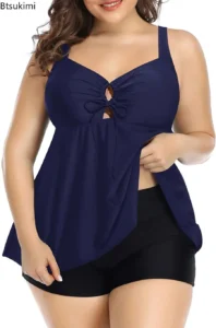 2024 Summer Bikini Tankini Swimsuits Women One Piece Swimsuit Plus Size Sexy Halter Skirt Shorts Female Bathing Suit Beachwear - Image 6