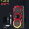 3000W peak power Bluetooth sound 8-inch dual horn LED color lights Outdoor Home karaoke wireless Big sonic boom FM radio TWS AUX - Image 2