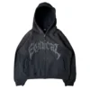 Hooded American retro zipper sweatshirt Gothic letter star print hoodie trendy men's casual jacket 2023 new product - Image 5