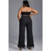 Plus Size Daily Jean Black High Waist Straight Leg Feather Jeans - Image 2