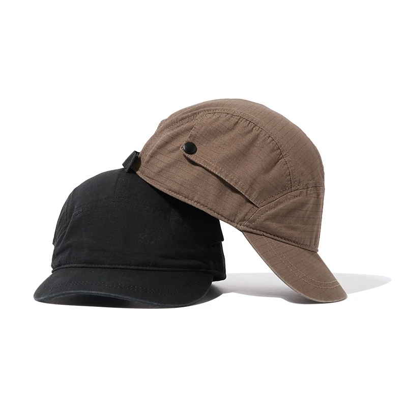 Short Brim Vintage Solid Color Men Outdoor Baseball Cap Adjustable Spring Summer Sun Protection Dad Hat Peaked Cap - Image 4